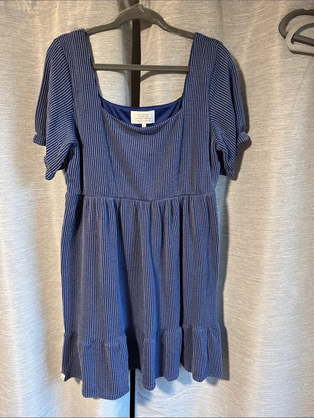 Simply Southern Navy and White Striped Tiered Mini Dress